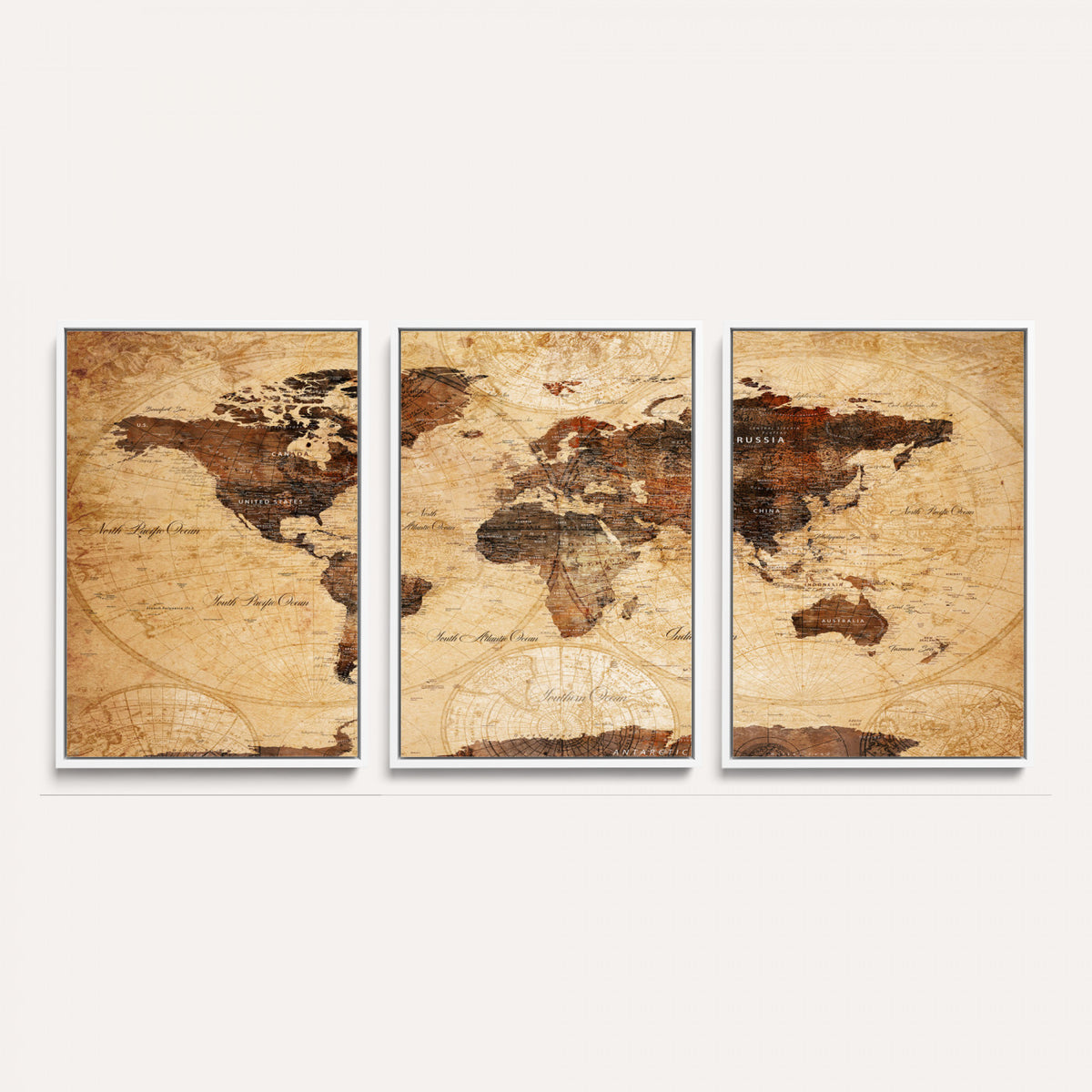 40760475-MGV-CV-36X24 - World Map Wall Art Canvas Print, Modern Decorative Framed Map Artwork Prints for Living Room, Office, Bedroom Wall Decor