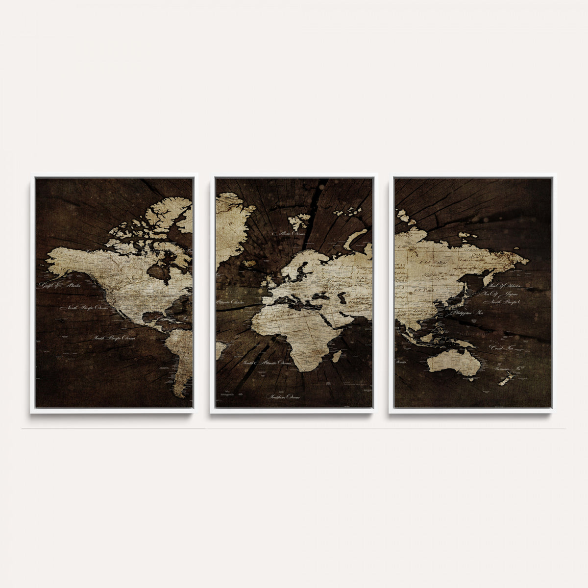 40991509-MGV-CV-36X24 - World Map Wall Art Canvas Print, Modern Decorative Framed Map Artwork Prints for Living Room, Office, Bedroom Wall Decor