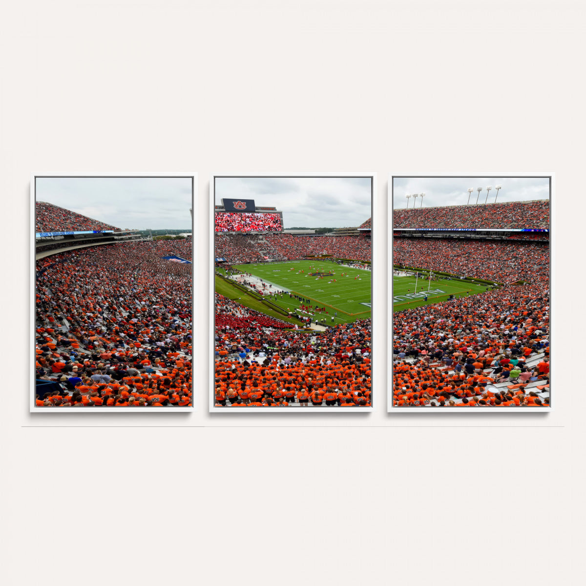 82562490-MGV-CV-36X24 - Auburn Stadium Sunset Wall Art Canvas Print, Jordan Hare Stadium Game Day Crowd, Auburn Tigers Football Artwork