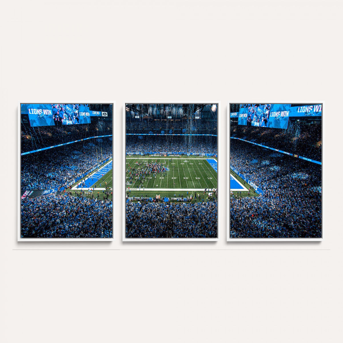 80882005-MGV-CV-36X24 - Detroit Lions Stadium Wall Art Canvas Print, Football Field Panorama