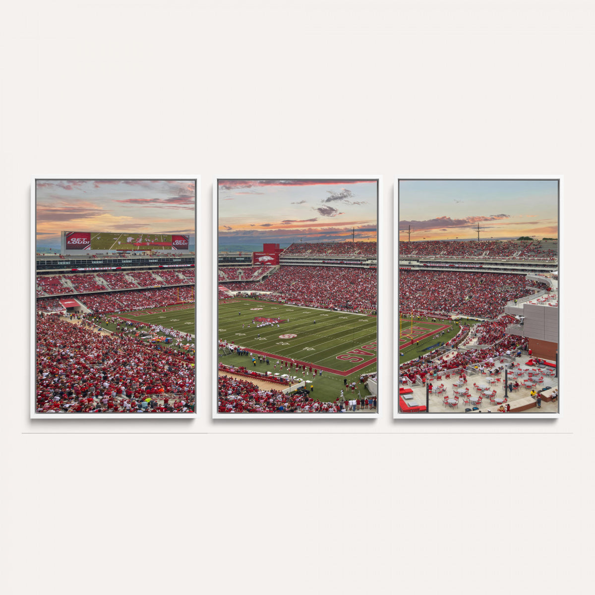 82233065-MGV-CV-36X24 - Donald W. Reynolds Razorback Stadium Wall Art Canvas Print – Arkansas Razorbacks Football Artwork for Home, Office, and Sports Room Decor