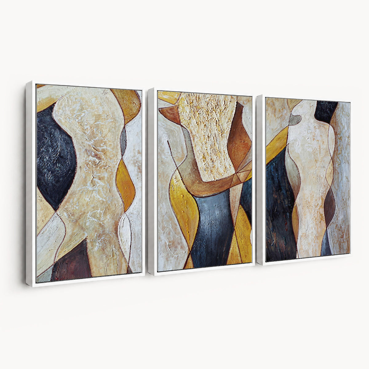 96079939-MGV-CV-36X24 - Mid Century Modern Figurative Canvas Wall Art Abstract Cubist Painting Print