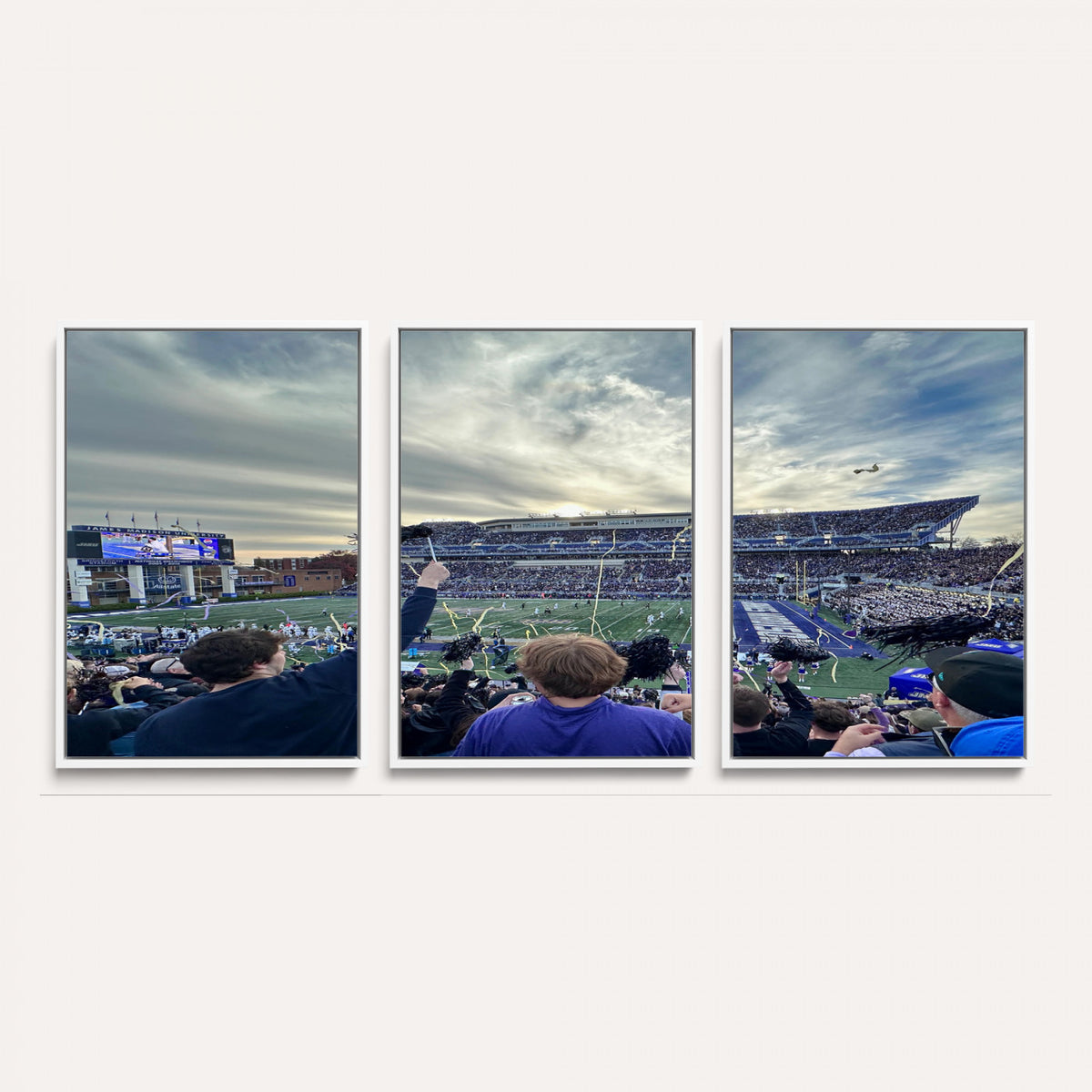 400867JMU-MGV-CV-36X24 - JMU Stadium Wall Art Canvas Print for Game Room Decor - James Madison University Stadium