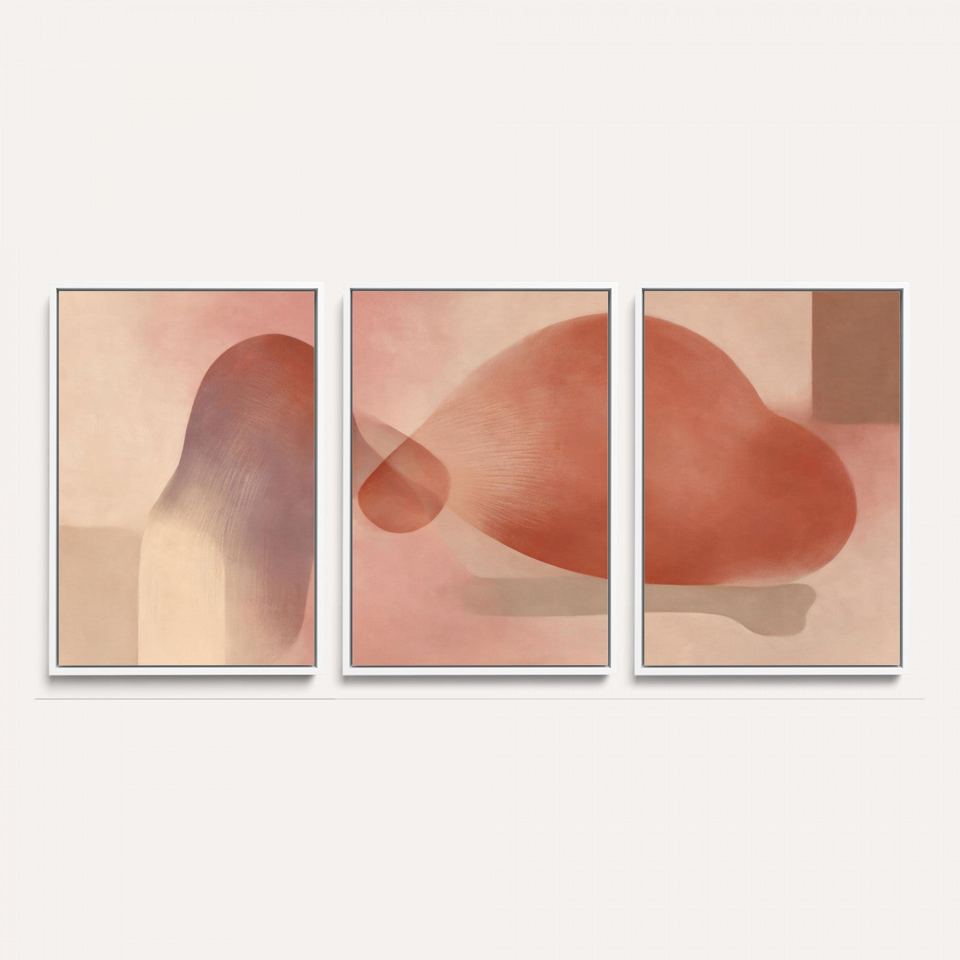 85110643-MGV-CV-36X24 - Vinna Begin Calin Biomorphic Abstract Wall Art Canvas Print, Terracotta Pink Organic Shapes Art Painting Print