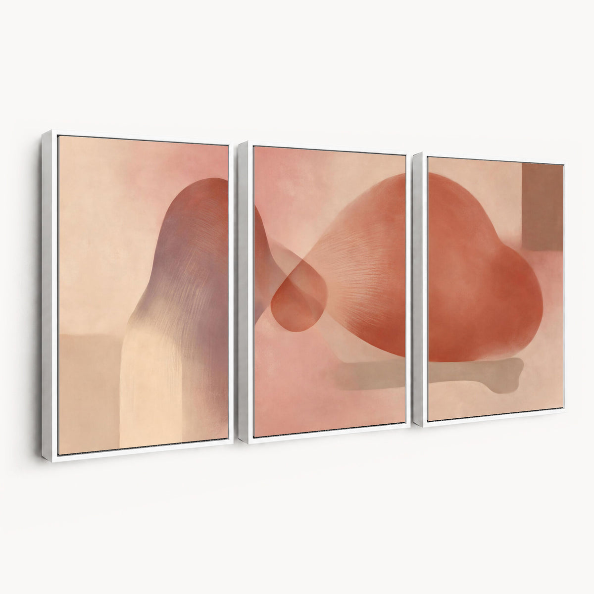 85110643-MGV-CV-36X24 - Vinna Begin Calin Biomorphic Abstract Wall Art Canvas Print, Terracotta Pink Organic Shapes
