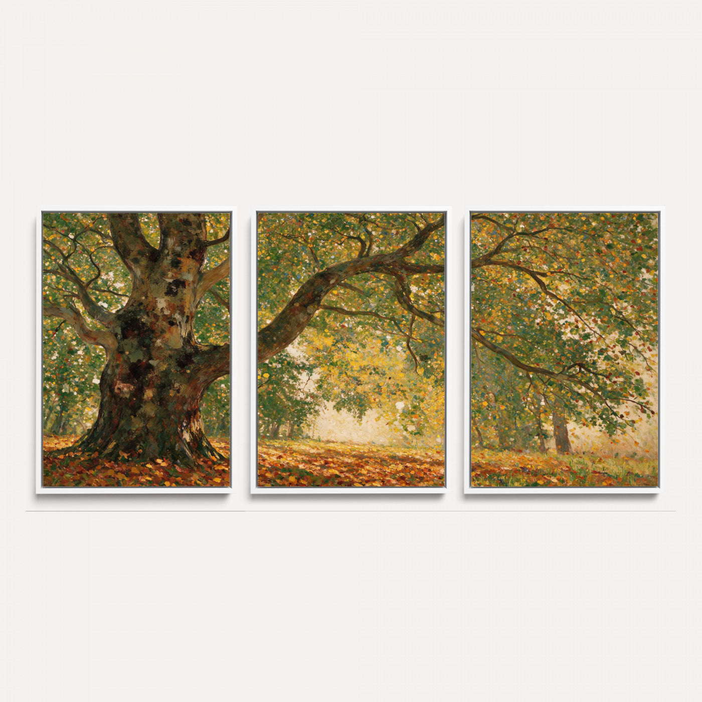 52555601-MGV-CV-36X24 - Claude Monet Style The Bodmer Oak Fontainebleau Forest Wall Art Canvas Print, Autumn Landscape Painting Print