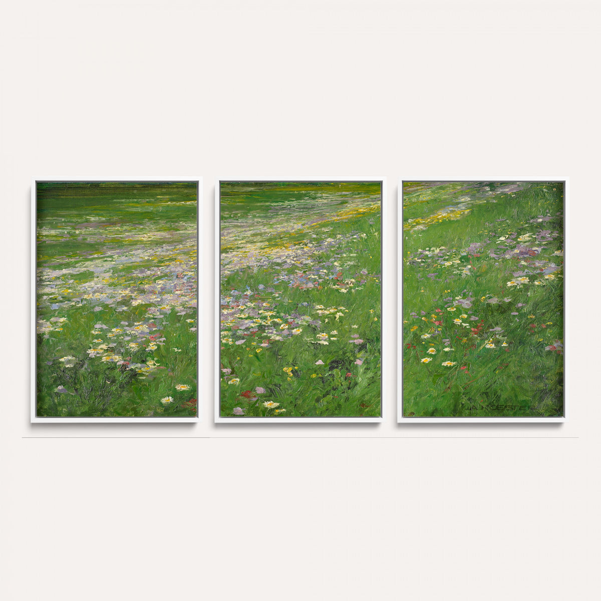 63535040-MGV-CV-36X24 - Alexander Koester Flower Meadow Canvas Wall Art, Vintage Landscape Print