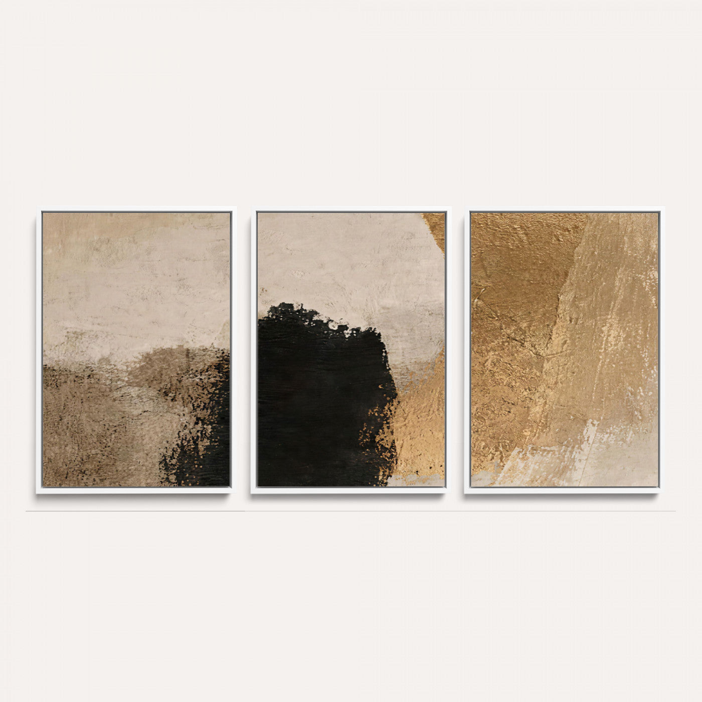 36003778-MGV-CV-48X32-3P - Mid Century Modern Geometric Canvas Wall Art, Abstract Triptych Print