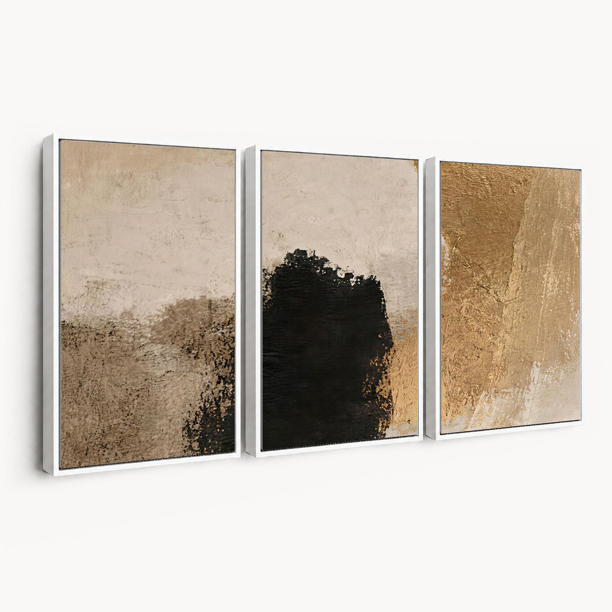 36003778-MGV-CV-48X32-3P - Mid Century Modern Geometric Canvas Wall Art, Abstract Triptych Print