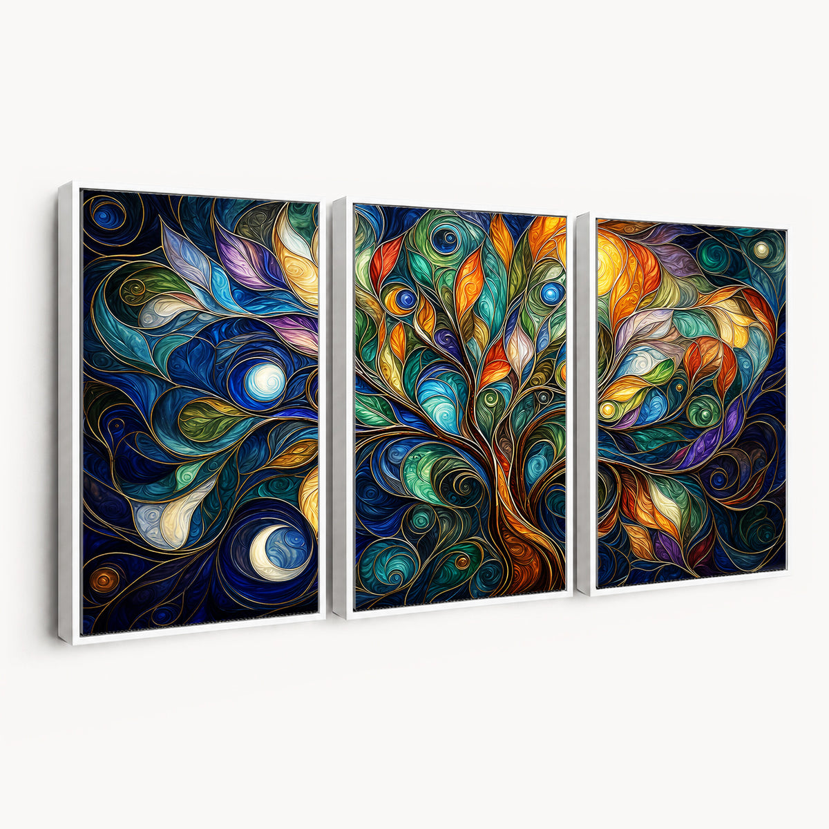 60127105-MGV-CV-36X24 - Psychedelic Tree Of Life Wall Art - Vibrant Swirl Cosmic Nature Decor