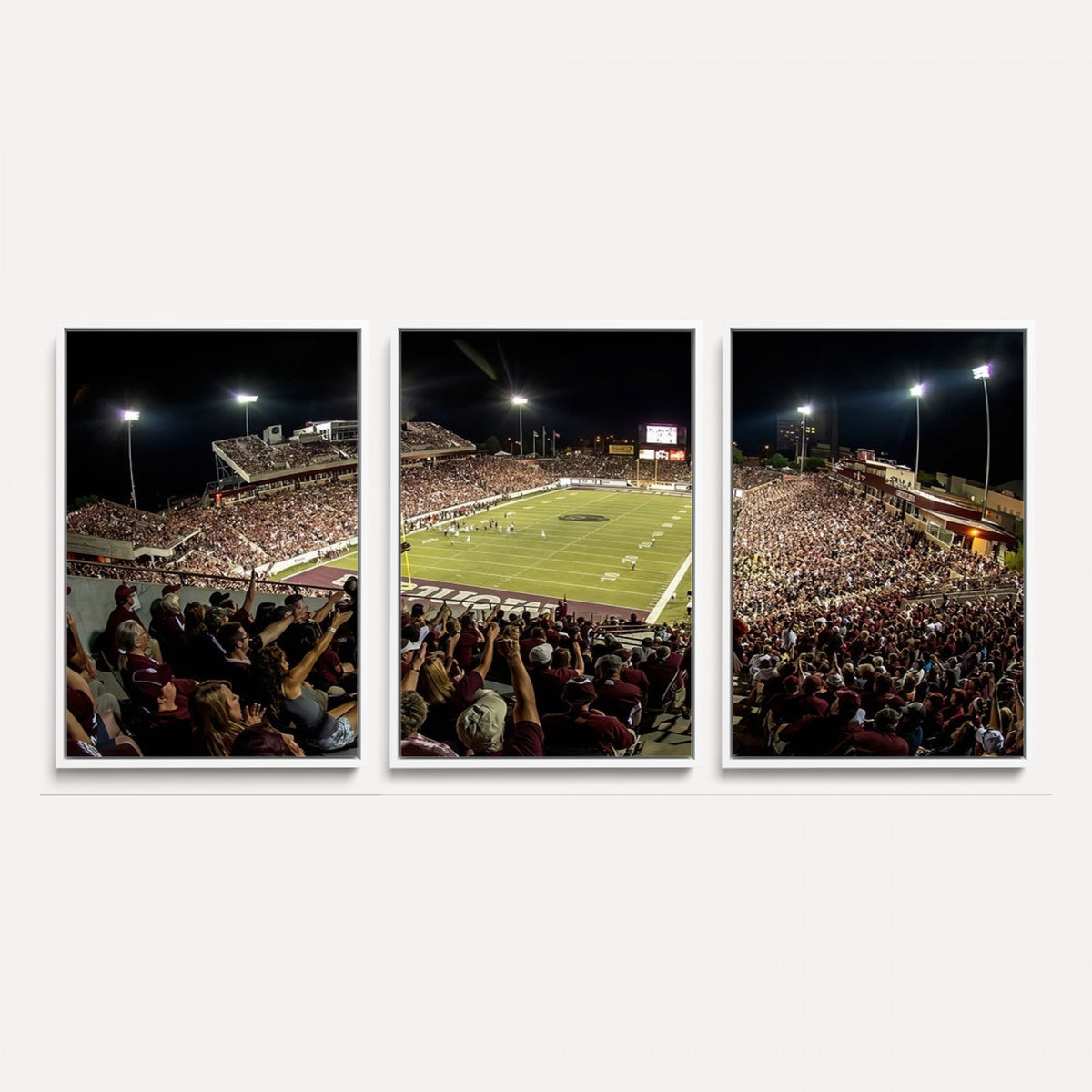94126-MGV-CV-36X24 - Washington-Grizzly Stadium Canvas Wall Art | Exciting Game Night Atmosphere in Panoramic View