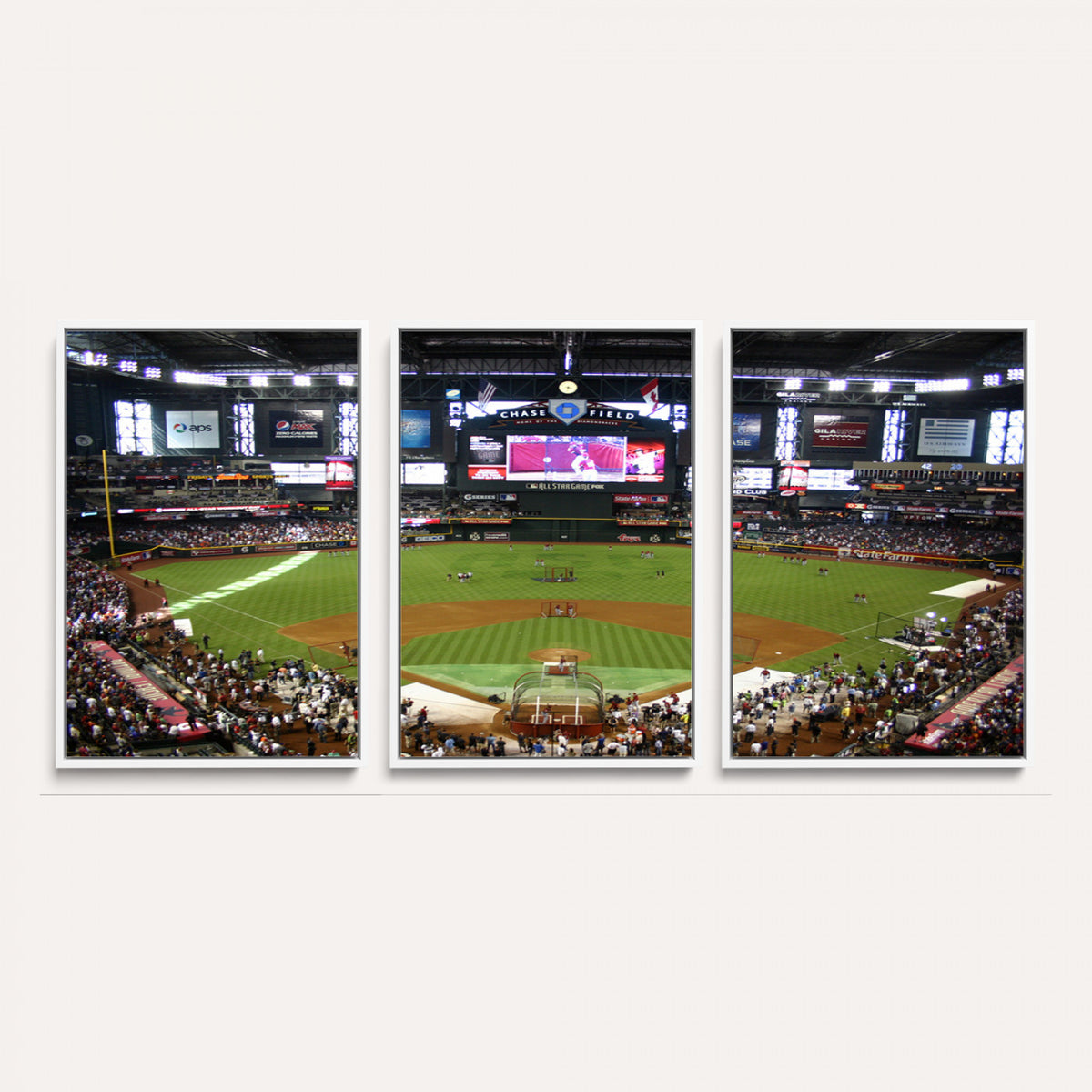 91630-MGV-CV-36X24 - Arizona Diamondbacks Baseball Team Print, Phoenix Chase Field Baseball Stadium Wall Art