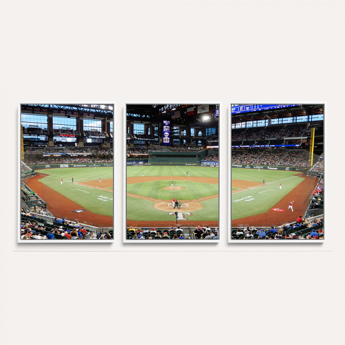 78468-MGV-CV-36X24 - Texas Rangers Baseball Team Print, Arlington Globe Life Field Stadium Wall Art