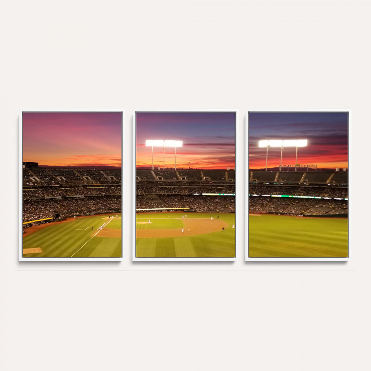 73718-MGV-CV-36X24 - Oakland Athletics Baseball Team Print, Oakland Coliseum