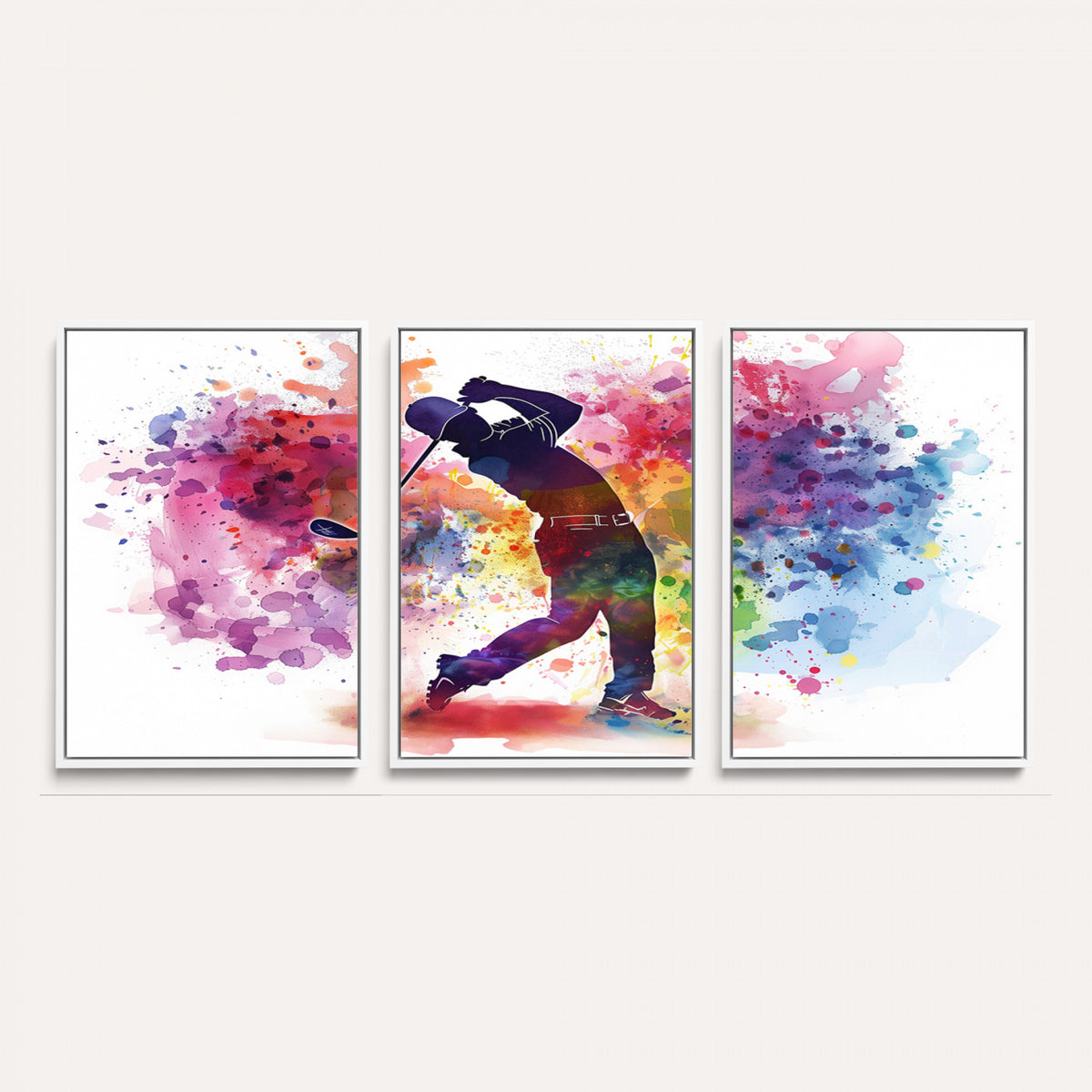 66537-MGV-CV-36X24 - Colorful Golfer Swing Wall Art Canvas Print, Ready to Hang