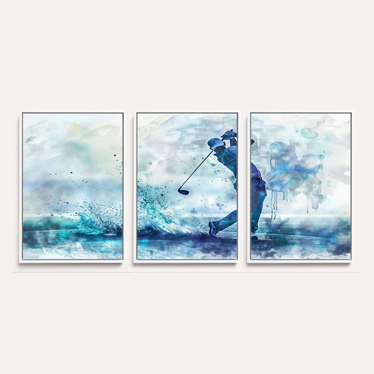 45328-MGV-CV-36X24 - Watercolor Abstract Golf Swing Wall Art Canvas Print