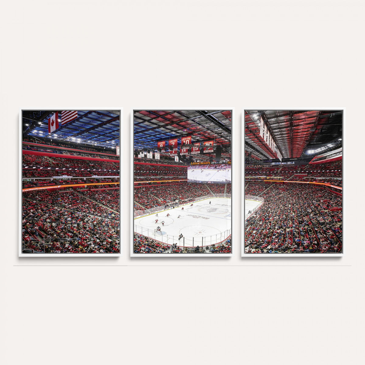 62263-MGV-CV-36X24 - Barton Malow Little Caesars Arena Detroit Wall Art Canvas Print - Detroit Hockey and Basketball
