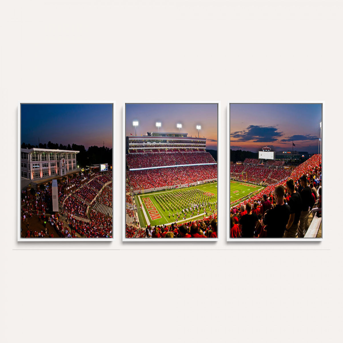 87655-MGV-CV-36X24 - NC State Wolfpack Football Team Print - Raleigh Carter-Finley Stadium Wall Art Canvas Print
