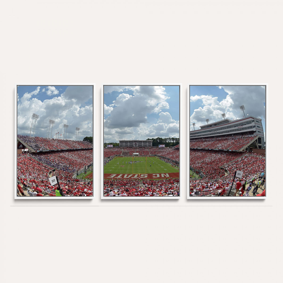 30640-MGV-CV-36X24 - NC State Wolfpack Football Team Print Canvas- Raleigh Carter-Finley Stadium Wall Art Canvas Print