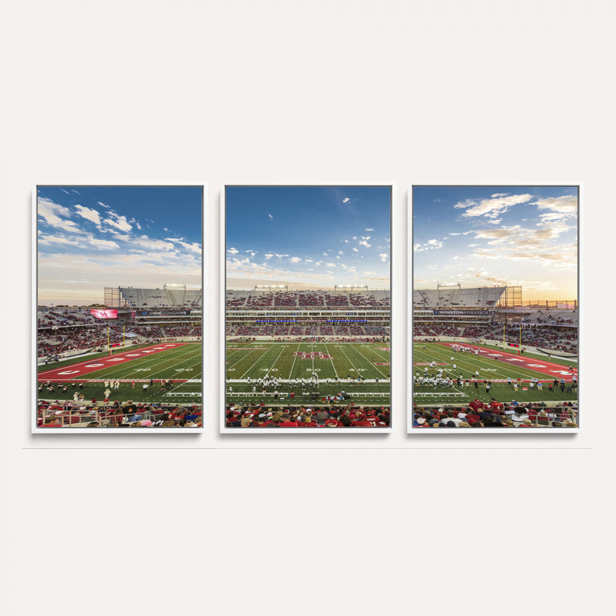 36612-MGV-CV-36X24 - Framed Houston Cougars Football Team Print - Houston TDECU Stadium Wall Art Canvas Print