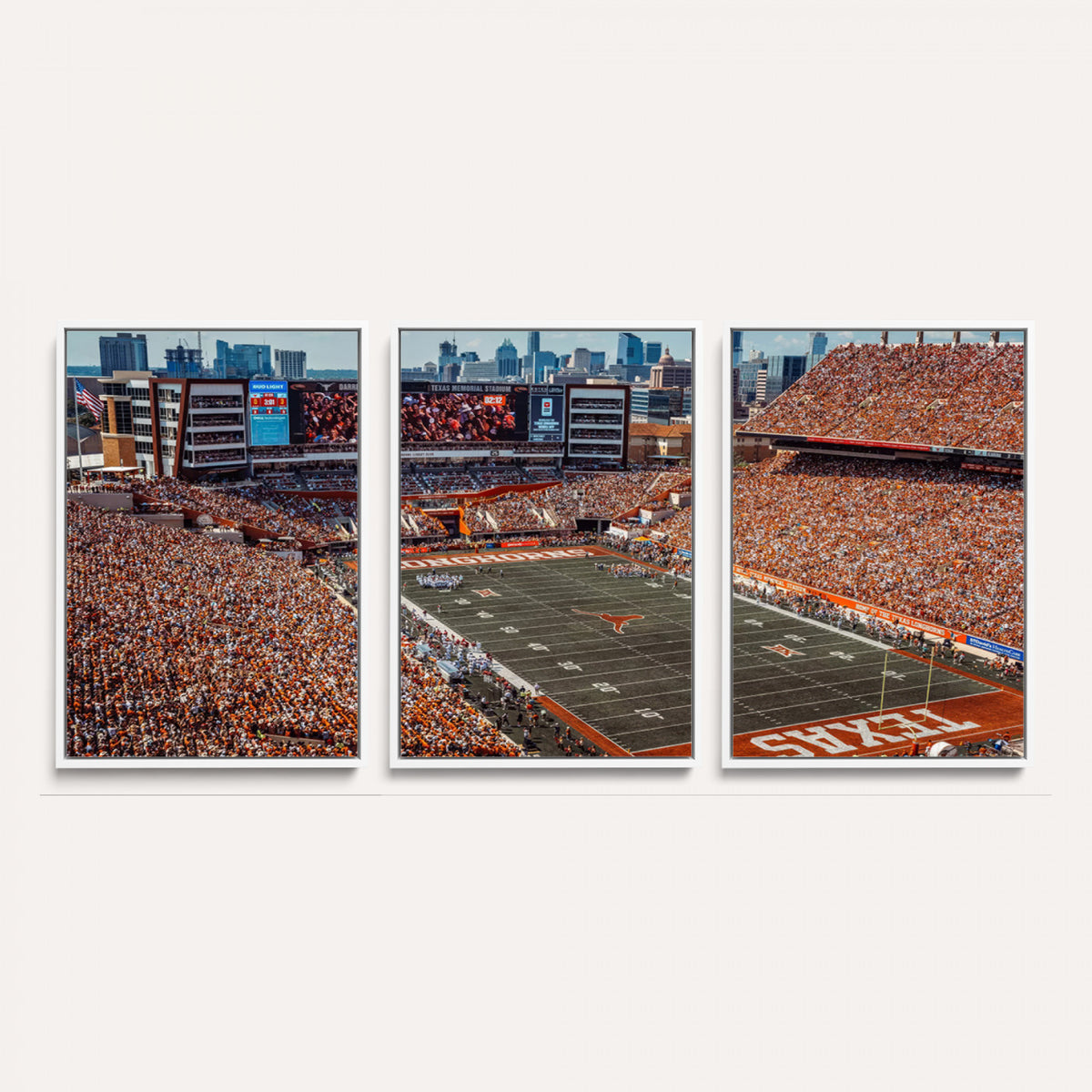 92103-MGV-CV-36X24 - University of Texas Longhorns Football Team Print - Austin Darrell K Royal-Texas Memorial Stadium