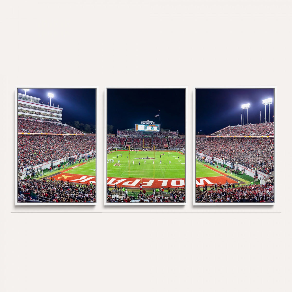 80943-MGV-CV-36X24 - Wolfpack Football Team Print - Raleigh Carter-Finley Stadium Wall Art Canvas Print