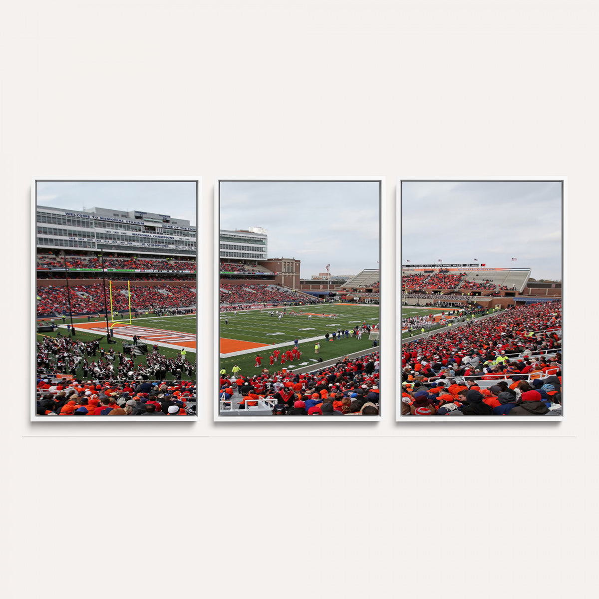 86851-MGV-CV-36X24 - University of Illinois Fighting Illini Football Team Print - Champaign Illinois Memorial Stadium
