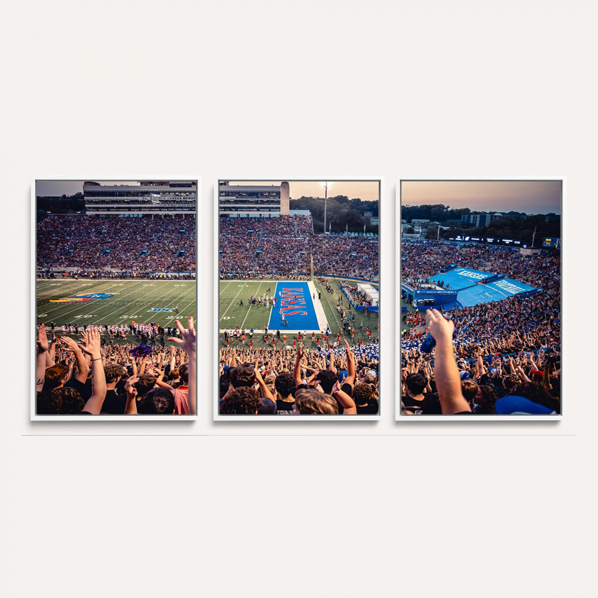 40169-MGV-CV-36X24 - University of Kansas Jayhawks Football Team Art Print - Lawrence Kansas Memorial Stadium Wall Art