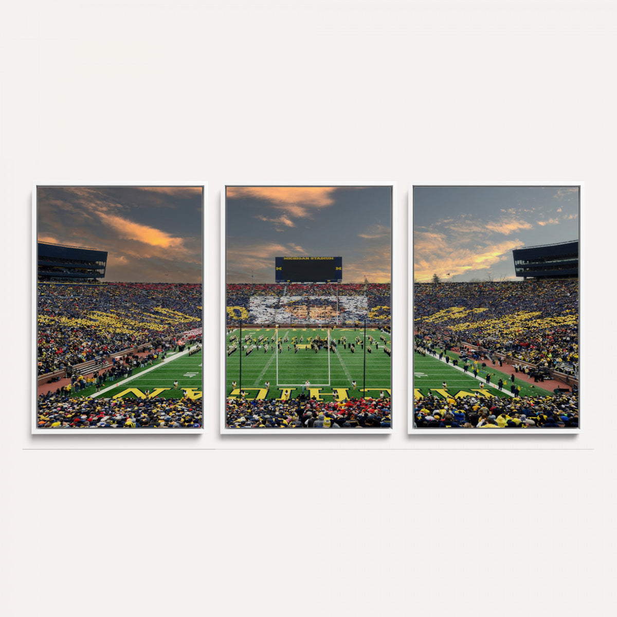 81843-MGV-CV-36X24 - University of Michigan Wolverines Print Canvas, Football Team Print - Ann Arbor Michigan Stadium