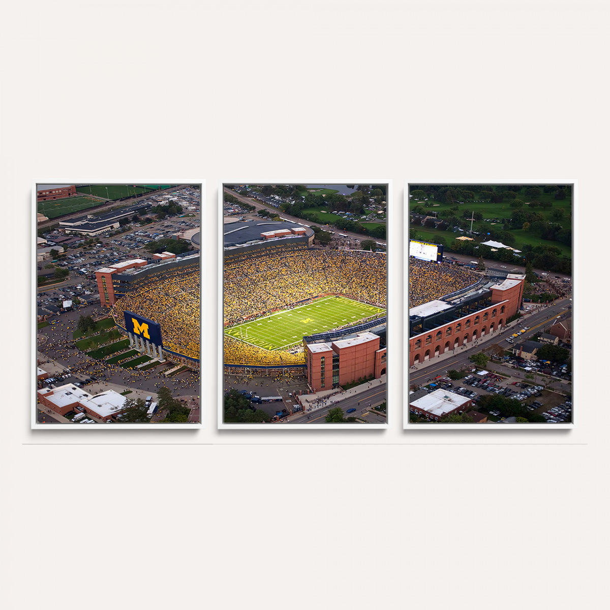 95248-PAN-FL-20X10 - University of Michigan Wolverines Football Team Print - Ann Arbor Michigan Stadium Wall Art Canvas