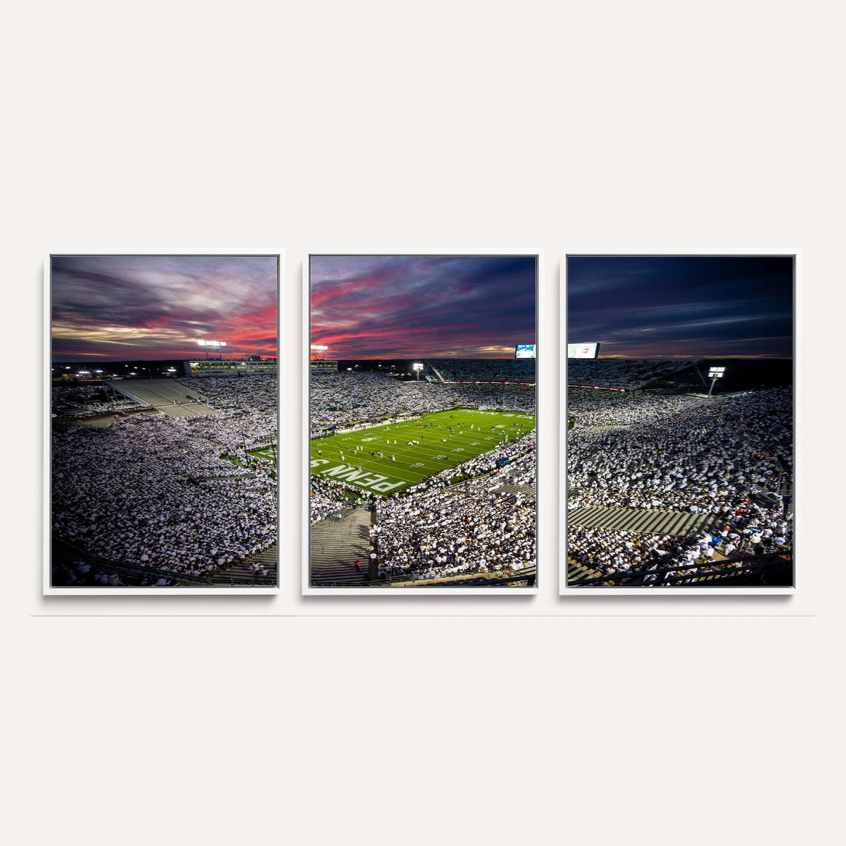 37304-MGV-CV-36X24 - Penn State Nittany Lions Football Team Print - University Park Beaver Stadium Art Canvas Print