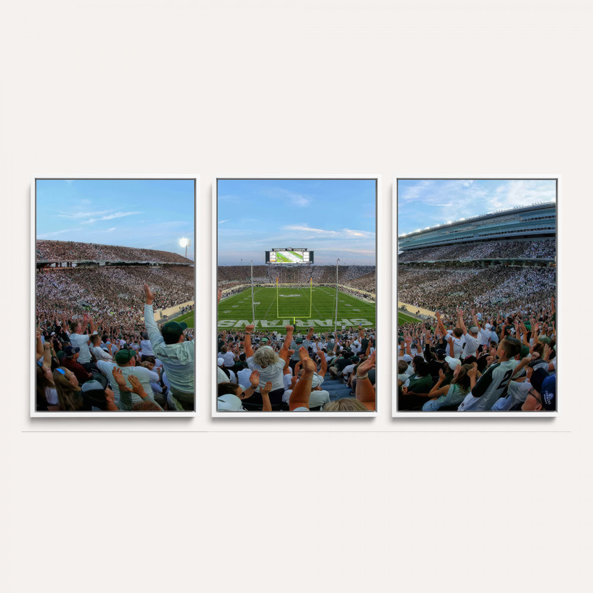 73105-PAN-FL-20X10 - Michigan State Spartans Football Team Art Print - East Lansing Spartan Stadium Wall Art Canvas Print