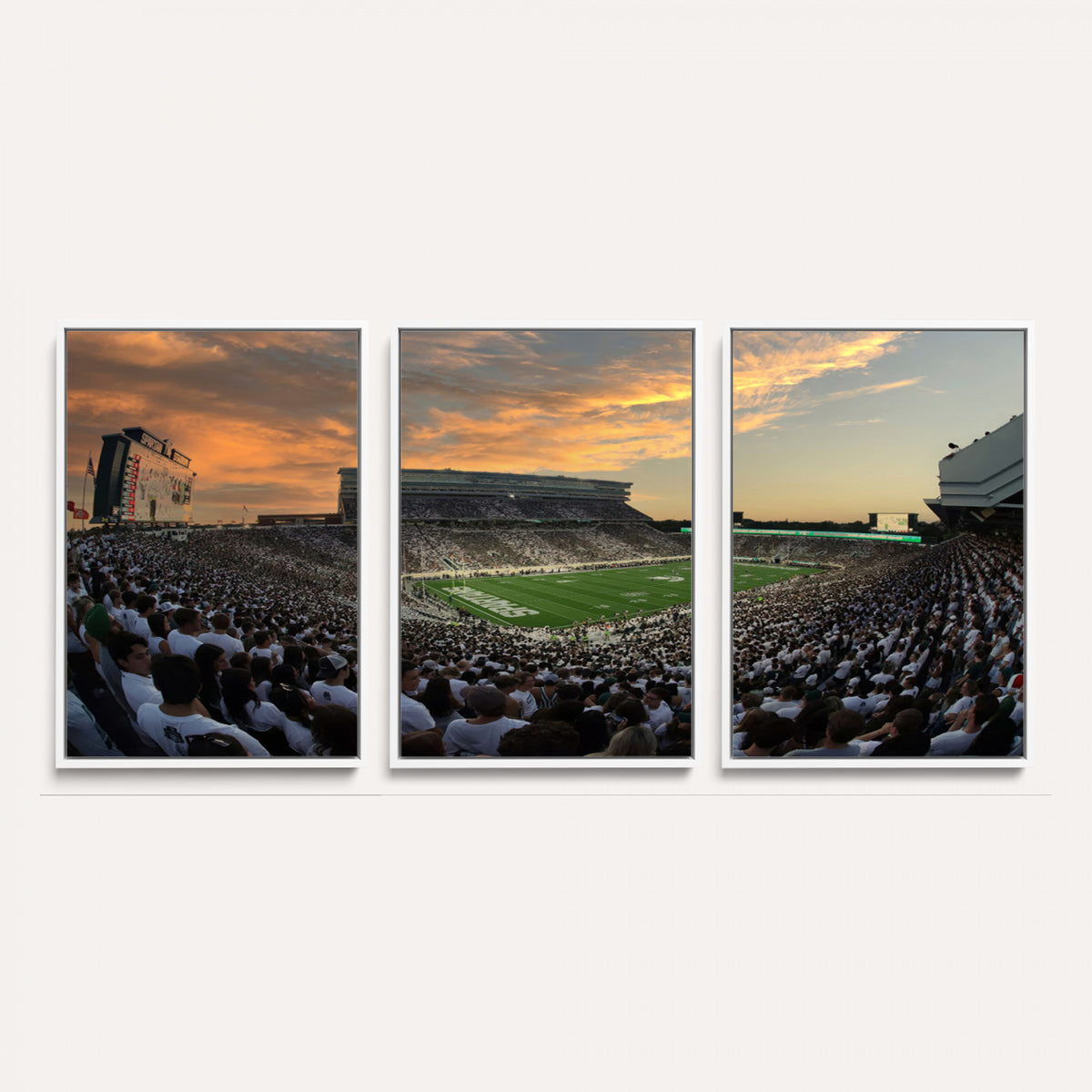 99155-PAN-FL-20X10 - Michigan State Spartans Football Team Print - East Lansing Spartan Stadium Wall Art Canvas Print