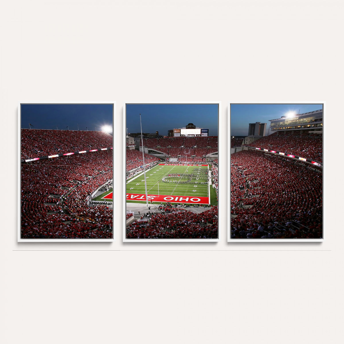 98743-PAN-FL-20X10 - Ohio State University Buckeyes Football Team Print - Columbus Ohio Stadium Wall Art Canvas Print