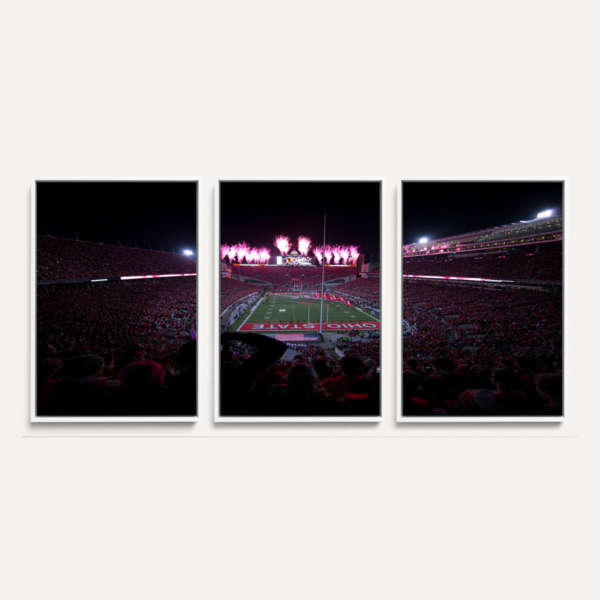 20483-PAN-FL-20X10 - Ohio State University Buckeyes Football Team Print - Columbus Ohio Stadium Wall Art Canvas Print