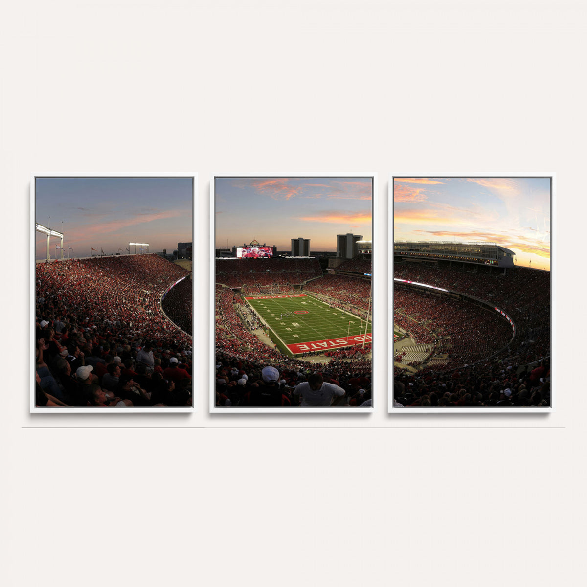 28825-PAN-FL-20X10 - Ohio State University Buckeyes Football Team Print - Columbus Ohio Stadium Wall Art Canvas Print
