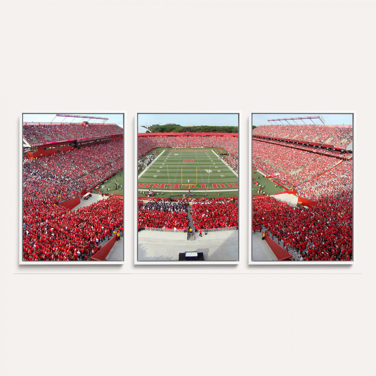 90818-PAN-FL-20X10 - Rutgers Scarlet Knights Football Team Print - Piscataway SHI Stadium Wall Art Canvas Print