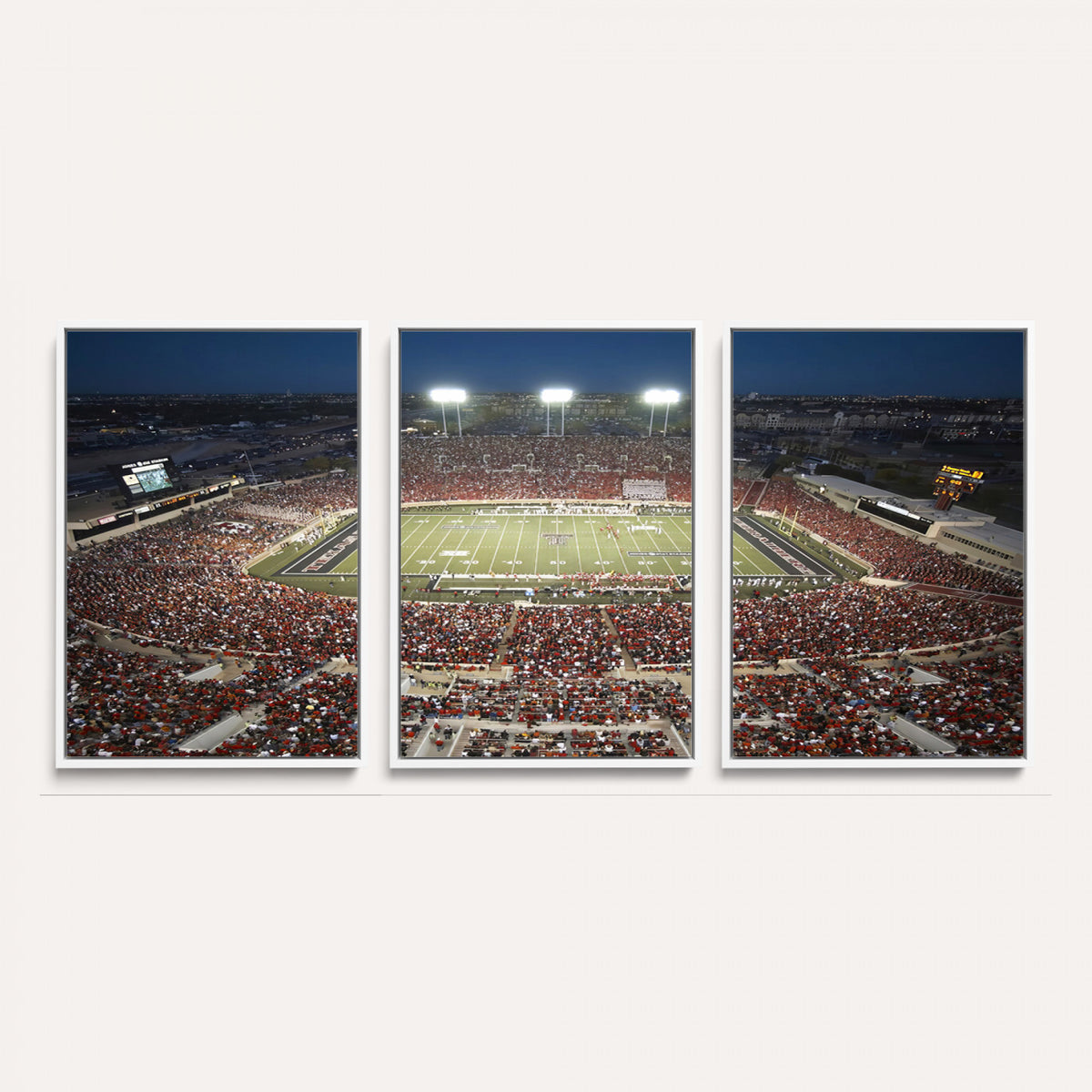 55763-MGV-CV-36X24 - Texas Tech Red Raiders Football Team Print, Lubbock Jones AT&T Stadium, Framed and Ready to Hang