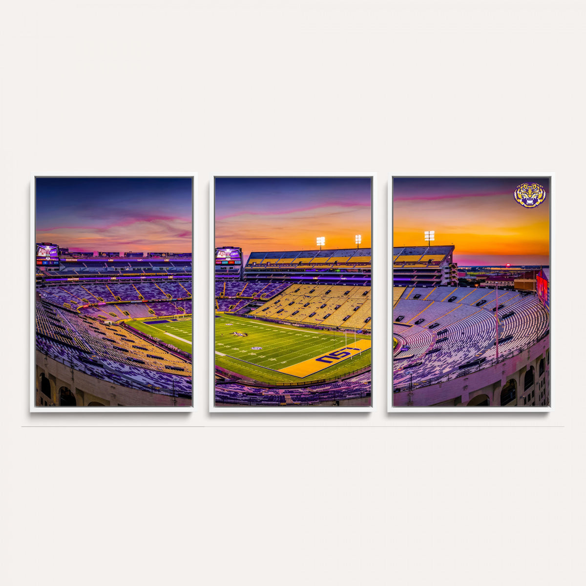 93538-MGV-CV-36X24 - The Louisiana State University Tigers Football Team Print, Framed and Ready to Hang Stadium Print