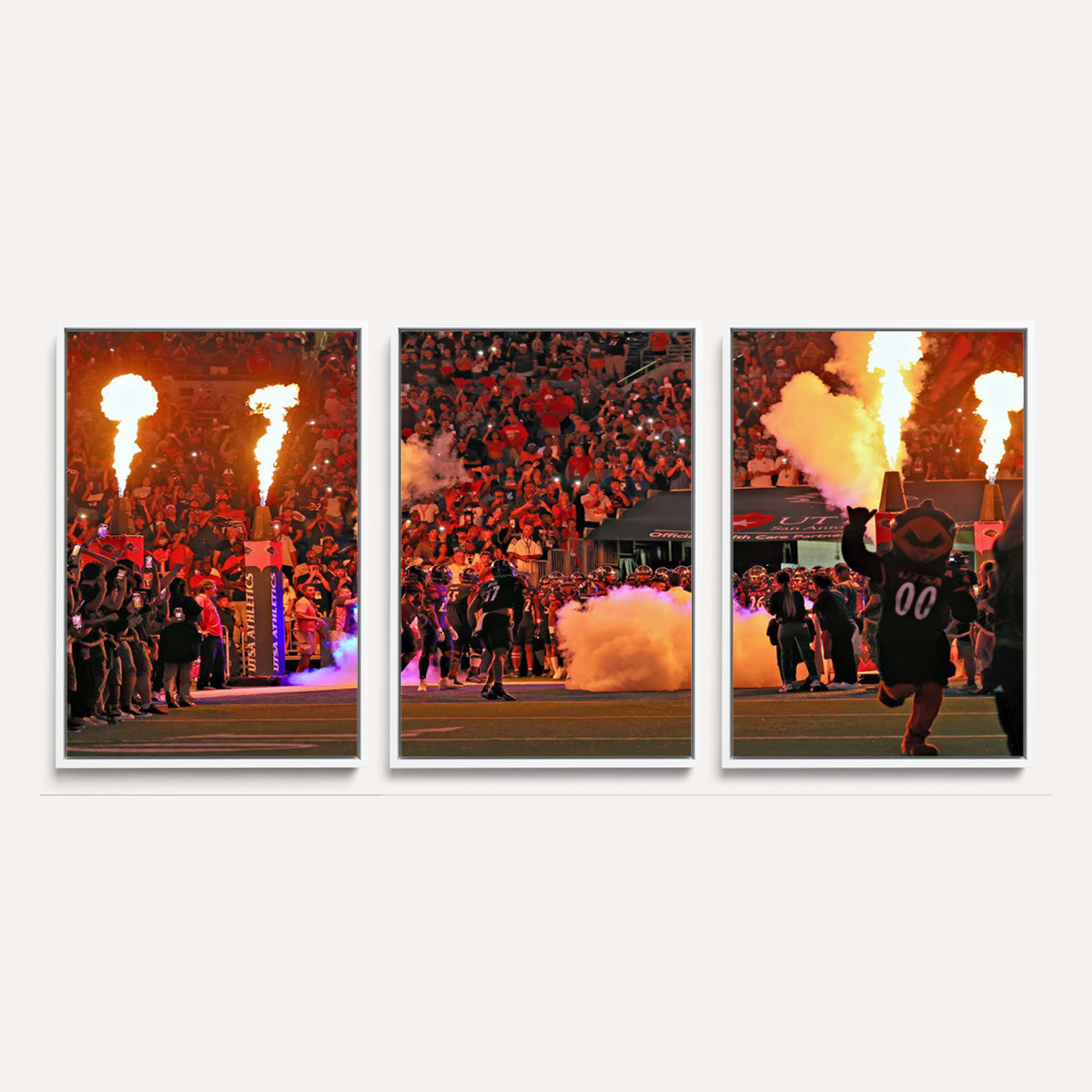 98664-MGV-CV-36X24 - The University of Texas at San Antonio Roadrunners Football Team Print, Extra Large Game Room Wall Decor