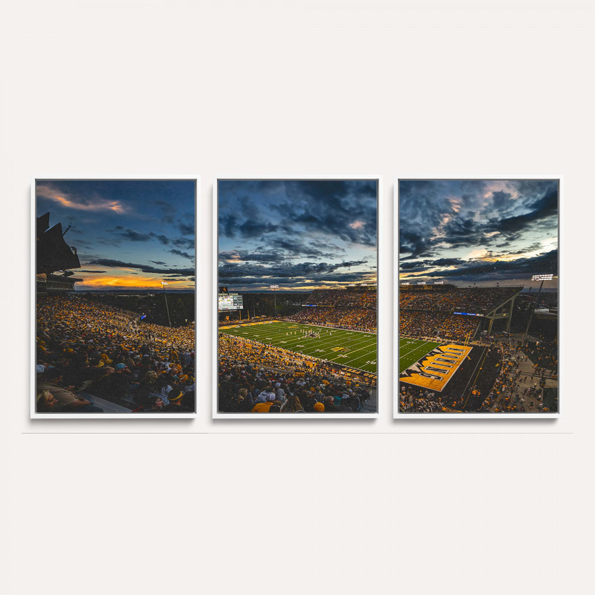 61020-MGV-CV-36X24 - University of Wyoming Cowboys Football Team Print, Laramie, Framed and Ready to Hang