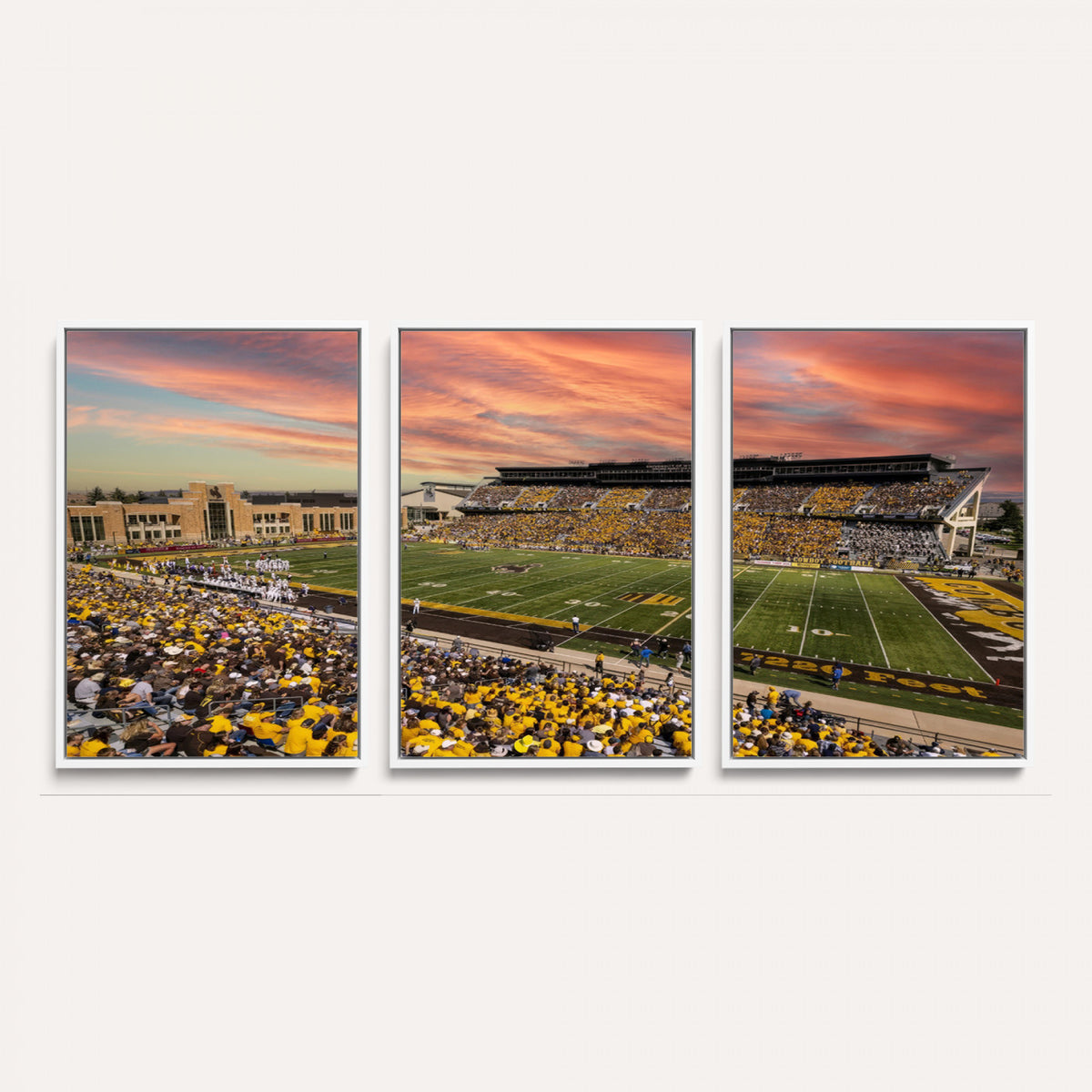 90508-MGV-CV-36X24 - University of Wyoming Cowboys Football Team Print, Laramie, Extra Large Game Room Wall Decor