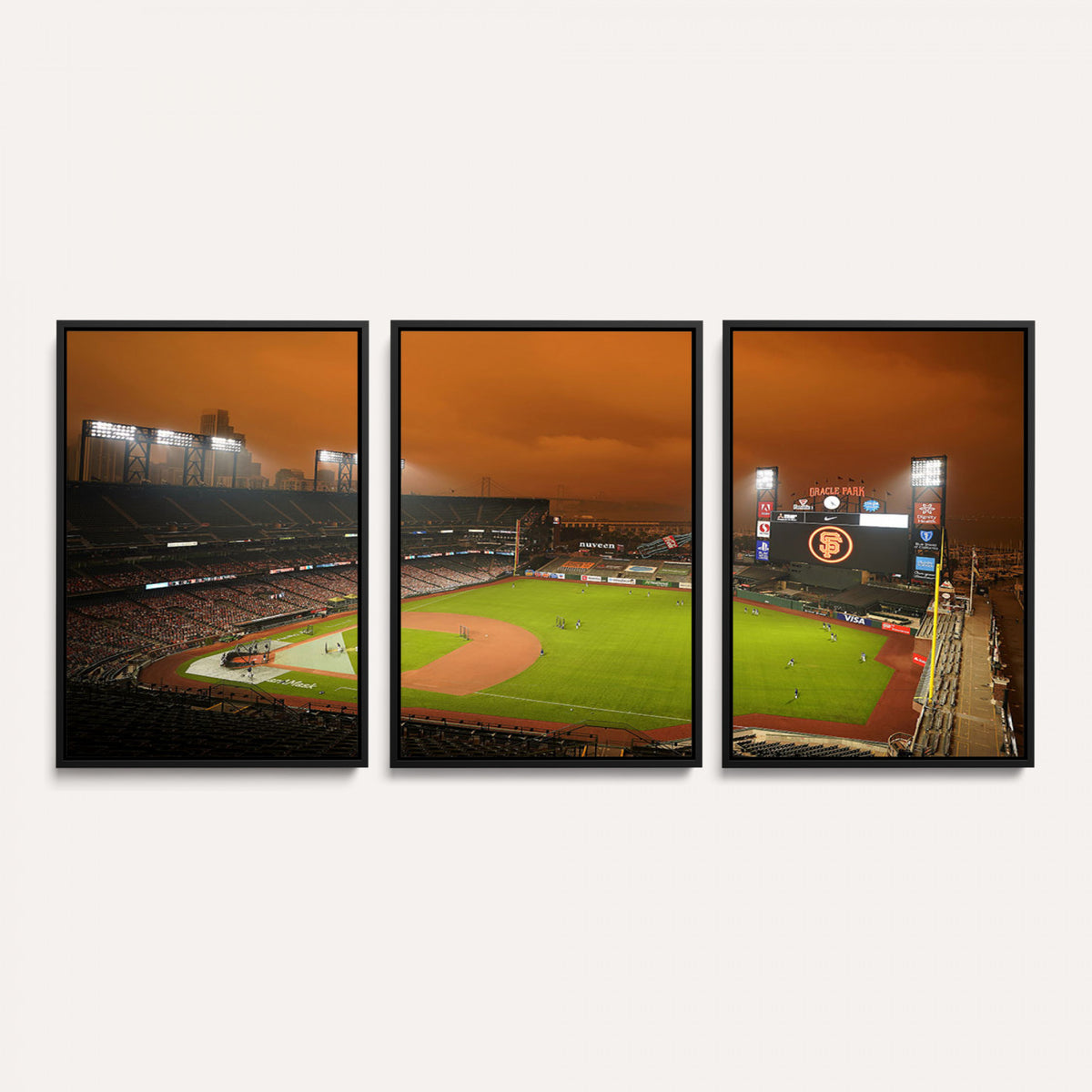 31315-MGV-CV-36X24 - San Francisco Giants Baseball Team Print, Oracle Park Stadium Wall Art Canvas Print