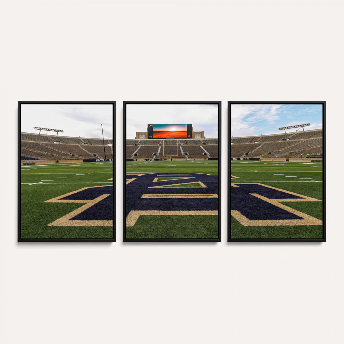 52835-MGV-CV-36X24 - Notre Dame Stadium Giclee Canvas Print | Triptych Wall Art Featuring Iconic Notre Dame Football