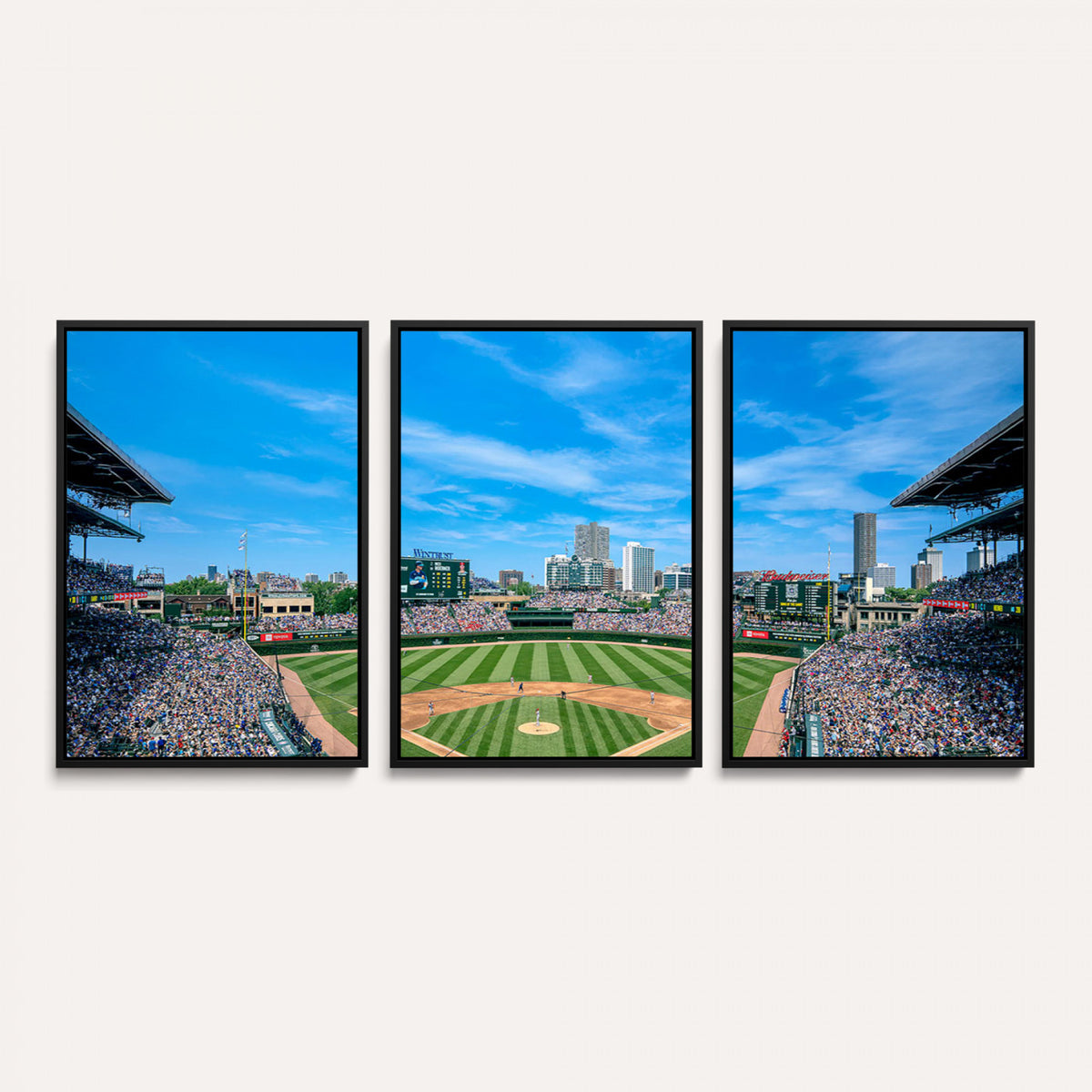 32373-MGV-CV-36X24 - Wrigley Field Chicago Cubs Panoramic Art Multi-Piece Canvas