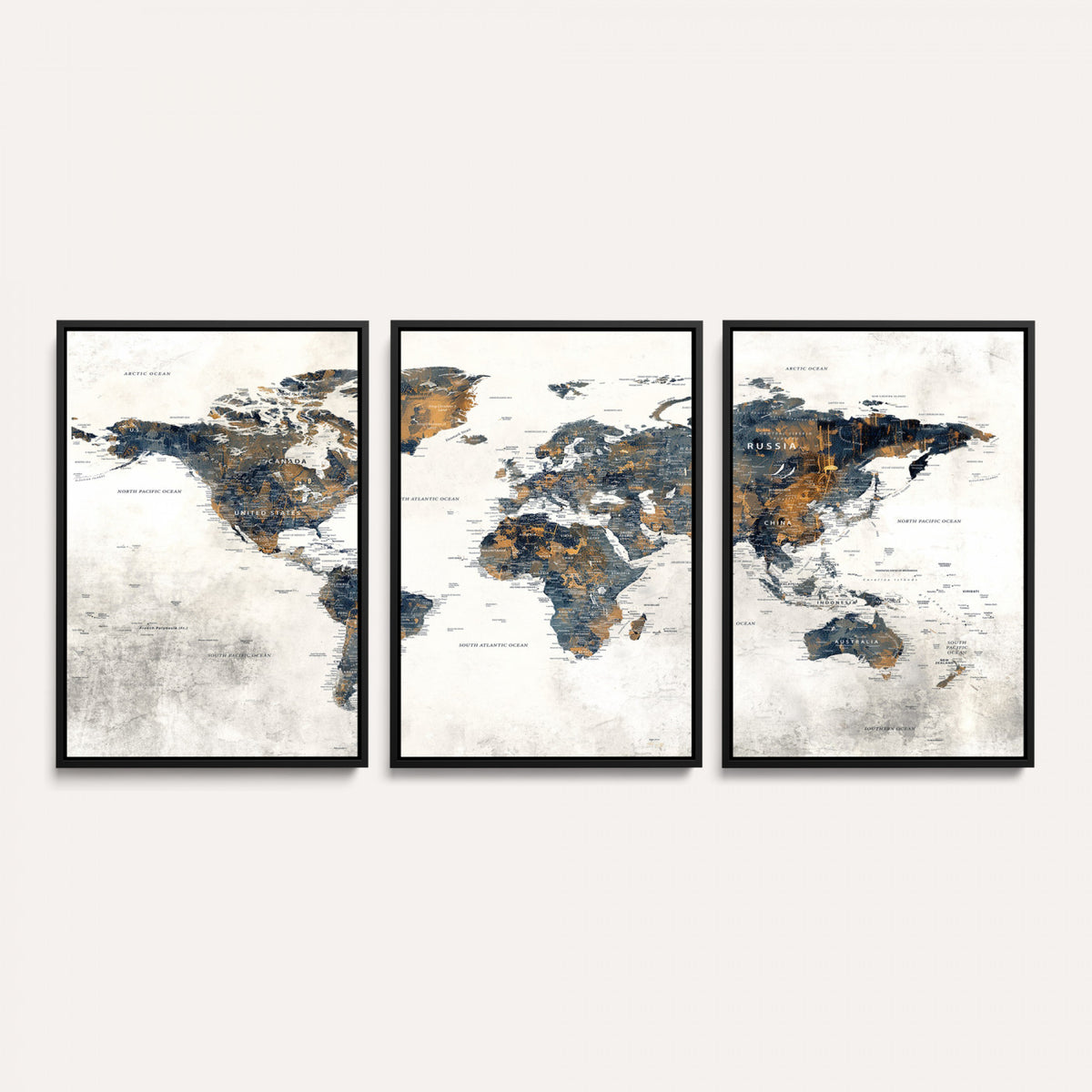 52451147-MGV-CV-36X24 - World Map Wall Art Canvas Print for Office Wall Decor