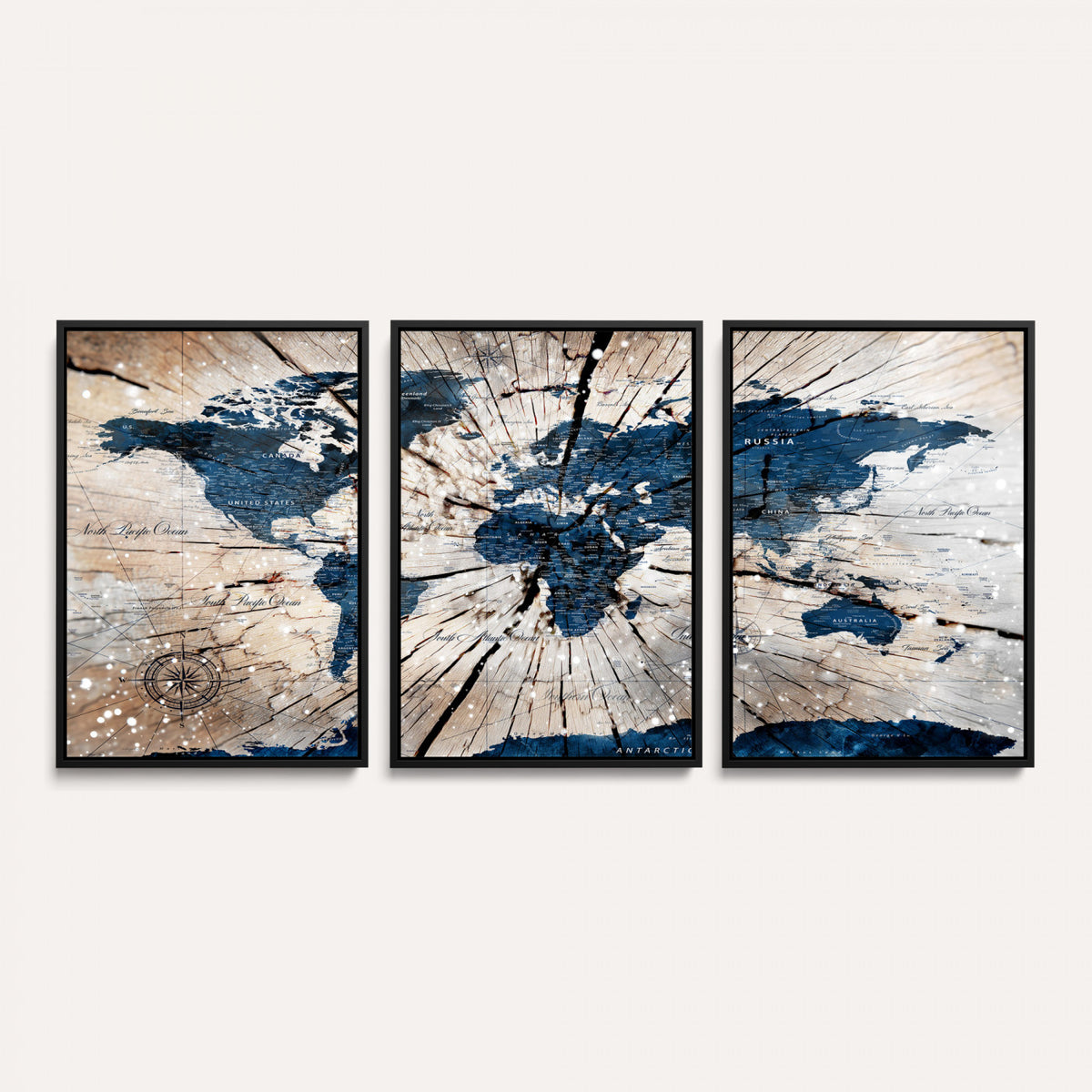 19478704-MGV-CV-36X24 - World Map Wall Art Canvas Print, Modern Decorative Framed Map Artwork Prints for Living Room, Office, Bedroom Wall Decor