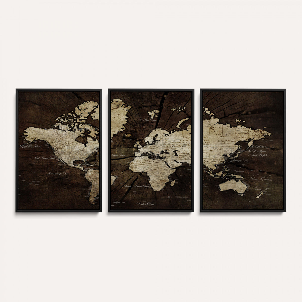 40991509-MGV-CV-36X24 - World Map Wall Art Canvas Print, Modern Decorative Framed Map Artwork Prints for Living Room, Office, Bedroom Wall Decor
