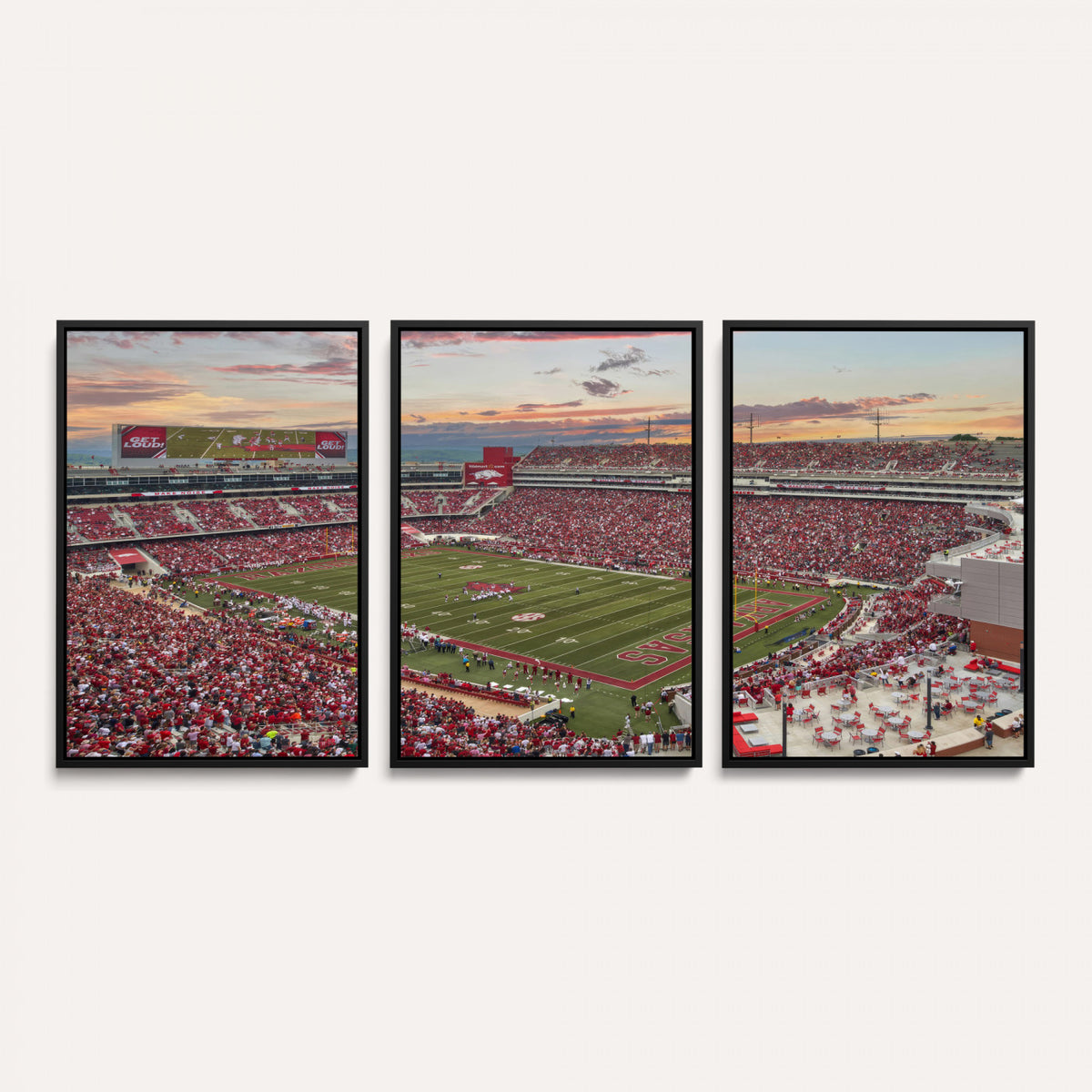 82233065-MGV-CV-36X24 - Donald W. Reynolds Razorback Stadium Wall Art Canvas Print – Arkansas Razorbacks Football Artwork for Home, Office, and Sports Room Decor