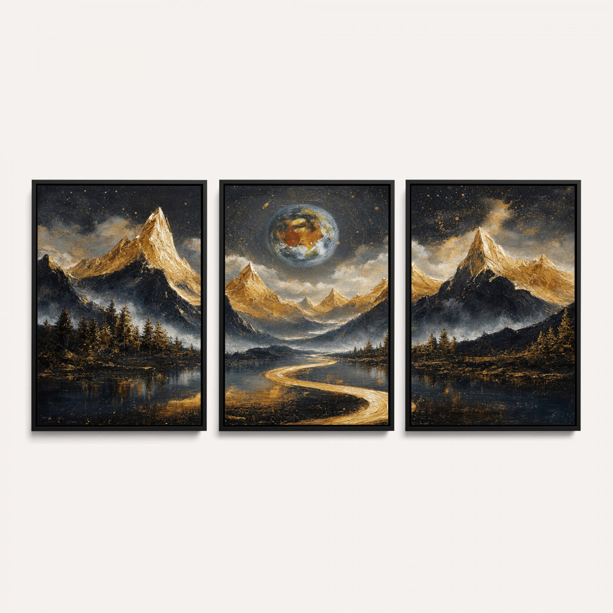34202127-MGV-CV-36X24 - Abstract Mountain Wall Art Canvas Print Modern Landscape Painting Print